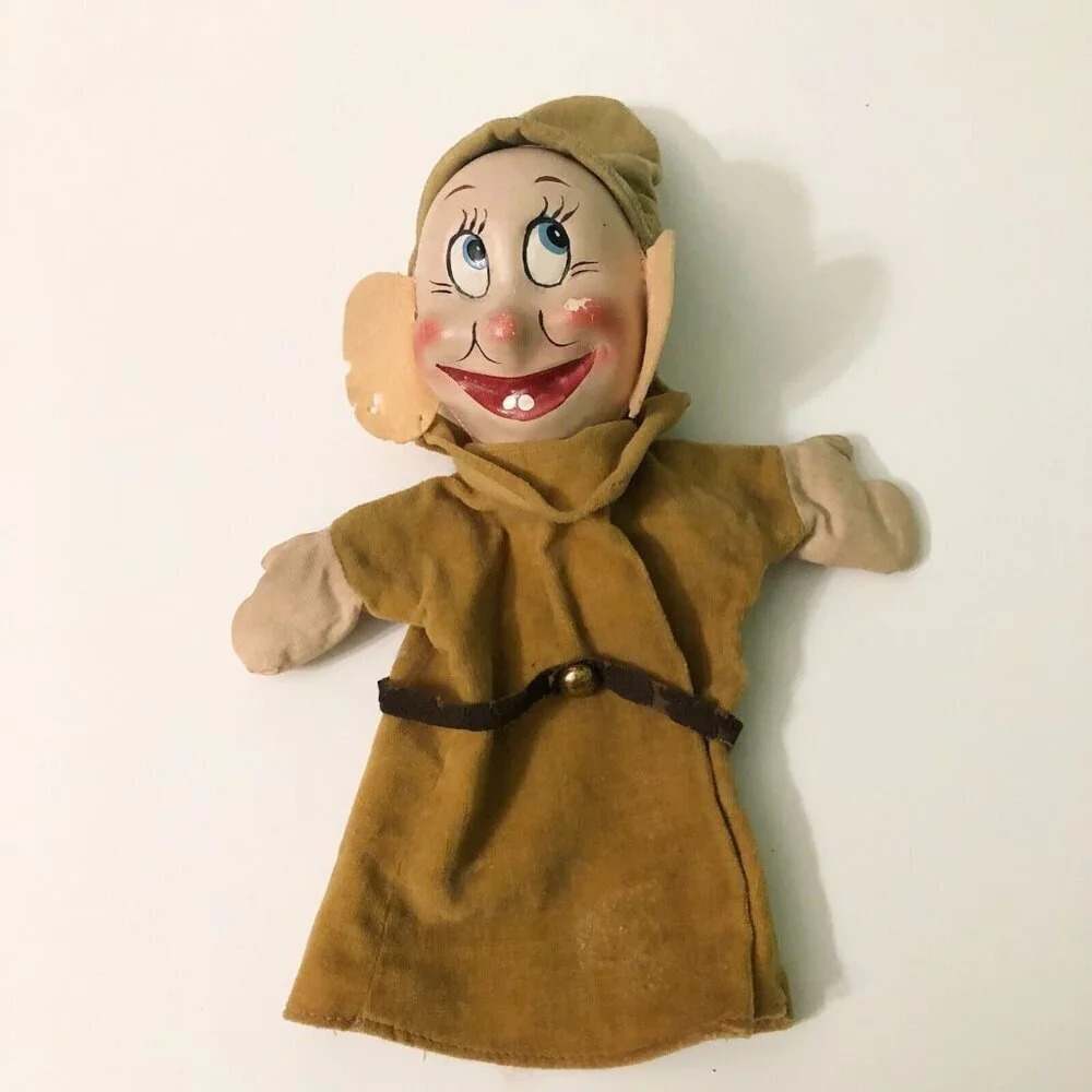 Vintage Dopey Hand Puppet Toy Snow White Dwarf